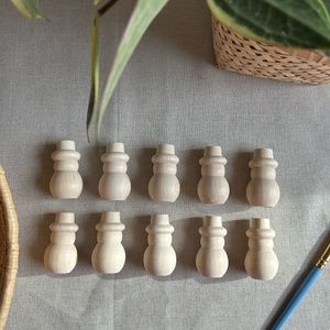 Wooden Snowmen Figures | Montessori Toy | Wood Craft